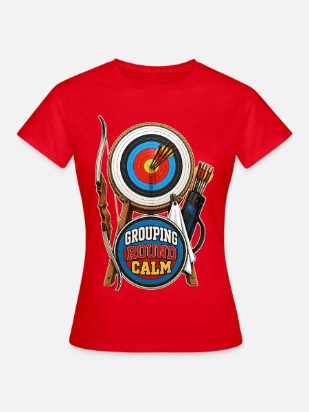 GROUPING ROUND CALM - Frauen T-Shirt - Rot