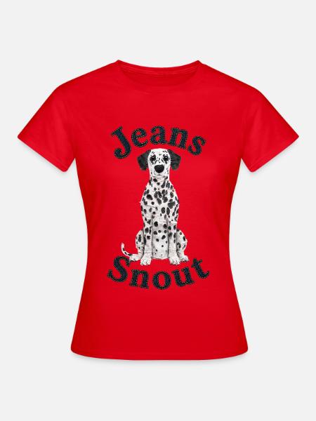 Dalmatiner im Jeansflicken-Stil - Frauen T-Shirt - Rot