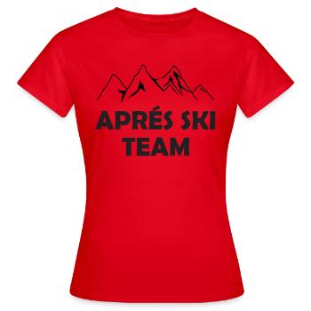 Équipe d’après-ski - T-shirt Femme - rouge - Devant - AI Model Female 172 dark (172cm)