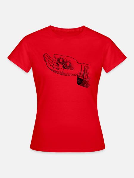 Hand mit Murmeln - Frauen T-Shirt - Rot