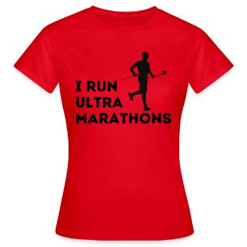 Je cours des ultra Marathons - T-shirt Femme - rouge - Devant - AI Model Female 172 dark (172cm)