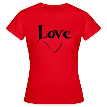 Love 05 - T-shirt Femme - rouge - Devant - AI Model Female 172 dark (172cm)
