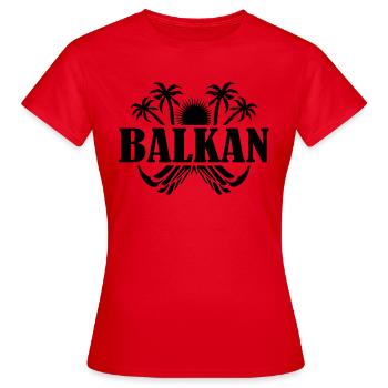 balkan - Frauen T-Shirt - Rot - Vorne - AI Model Female 172 dark (172cm)
