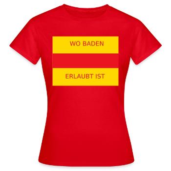 WoBaden Erlaubt ist - Frauen T-Shirt - Rot - Vorne - AI Model Female 172 dark (172cm)