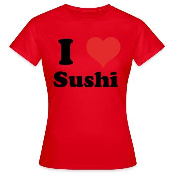 i love Sushi - Frauen T-Shirt - Rot - Vorne - AI Model Female 172 dark (172cm)