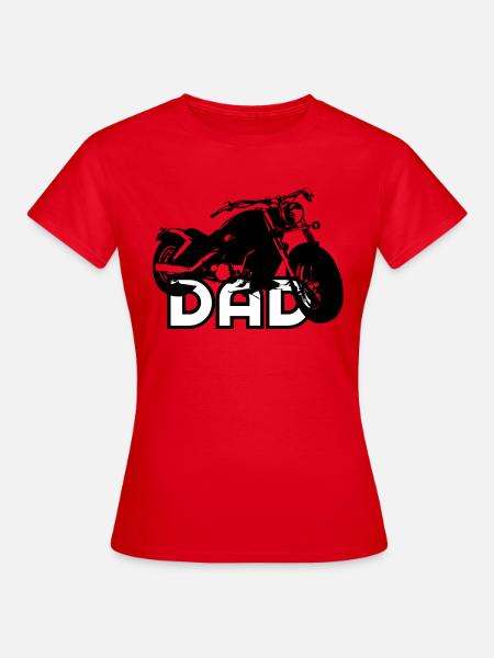 Biker DAD Black/White Motorcycle - Frauen T-Shirt - Rot
