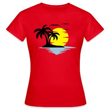 île - T-shirt Femme - rouge - Devant - AI Model Female 172 dark (172cm)