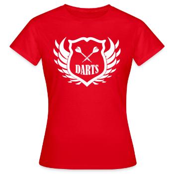 darts shield - Frauen T-Shirt - Rot - Vorne - AI Model Female 172 dark (172cm)