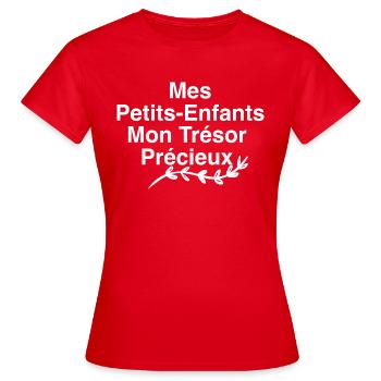 Mes petits enfants mon trésor précieux - T-shirt Femme - rouge - Devant - AI Model Female 172 dark (172cm)