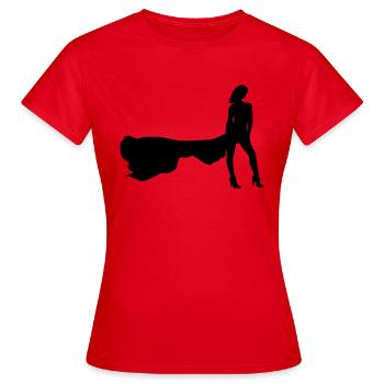 Model - Women's T-Shirt - red - Front - AI Model Female 172 dark (172cm)