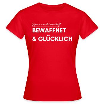 Jägerin aus Leidenschaft - Frauen T-Shirt - Rot - Vorne - AI Model Female 172 dark (172cm)