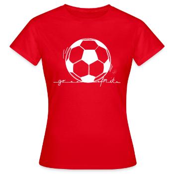 Fußball - go for it / weiß - Frauen T-Shirt - Rot - Vorne - AI Model Female 172 dark (172cm)