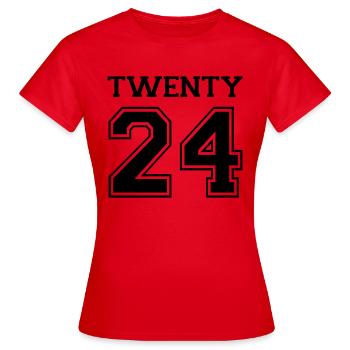 2024 - Women's T-Shirt - red - Front - AI Model Female 172 dark (172cm)