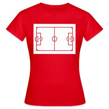 Terrain de football - T-shirt Femme - rouge - Devant - AI Model Female 172 dark (172cm)