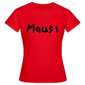 mausi - T-shirt Femme - rouge - Devant - AI Model Female 172 dark (172cm)