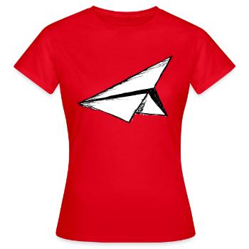 avion en papier - T-shirt Femme - rouge - Devant - AI Model Female 172 dark (172cm)