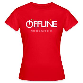 Offline - Frauen T-Shirt - Rot - Vorne - AI Model Female 172 dark (172cm)