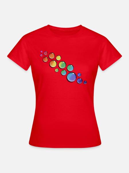 Regenbogen-Tröpfchen - Frauen T-Shirt - Rot