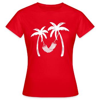 Palmiers Relax - T-shirt Femme - rouge - Devant - AI Model Female 172 dark (172cm)