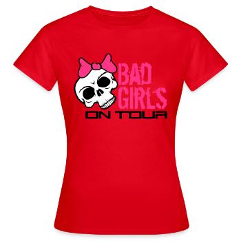 schaedel totenkopf boese bad gefaehrlich on tour u - Frauen T-Shirt - Rot - Vorne - AI Model Female 172 dark (172cm)