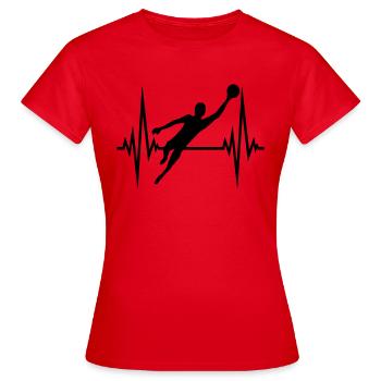 puls frequenz herzschlag torwart torhueter halten - Frauen T-Shirt - Rot - Vorne - AI Model Female 172 dark (172cm)