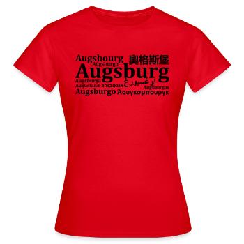 Augsburg tagcloud - T-shirt Femme - rouge - Devant - AI Model Female 172 dark (172cm)