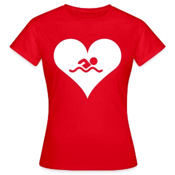 Swim Swimming - Women's T-Shirt - red - Front - AI Model Female 172 dark (172cm)