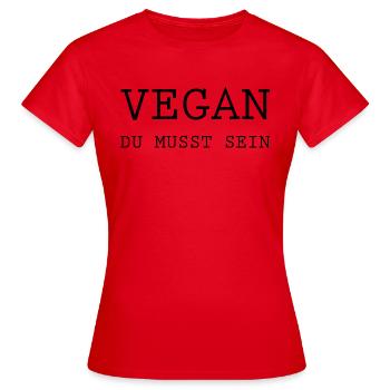 Vegan Veggie - Frauen T-Shirt - Rot - Vorne - AI Model Female 172 dark (172cm)