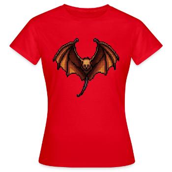 Flughund in klassischer 8 Bit retro Grafik - Frauen T-Shirt - Rot - Vorne - AI Model Female 172 dark (172cm)