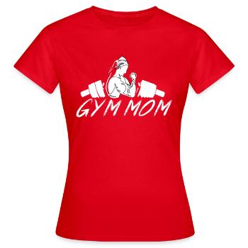 GYM TSHIRT FÜR FRAUEN, GYM MOM - Frauen T-Shirt - Rot - Vorne - AI Model Female 172 dark (172cm)