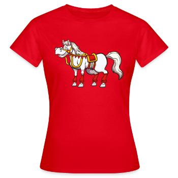 Cheval de Saint-Nicolas - T-shirt Femme - rouge - Devant - AI Model Female 172 dark (172cm)