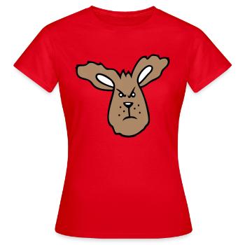 Lapin En colère Mal Vilain Agressif Haine Frustration Colère - T-shirt Femme - rouge - Devant - AI Model Female 172 dark (172cm)