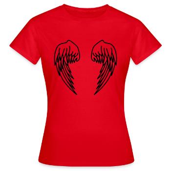 fluegel - Frauen T-Shirt - Rot - Vorne - AI Model Female 172 dark (172cm)
