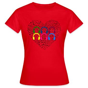 Musique d'amour - T-shirt Femme - rouge - Devant - AI Model Female 172 dark (172cm)