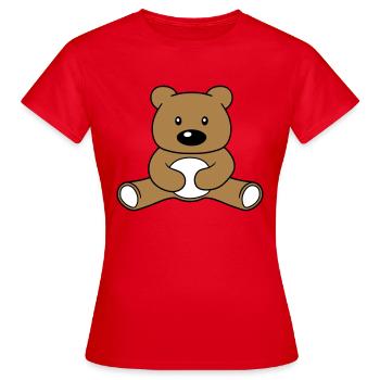 baer suess niedlich sitzen klein comic cartoon cli - Frauen T-Shirt - Rot - Vorne - AI Model Female 172 dark (172cm)