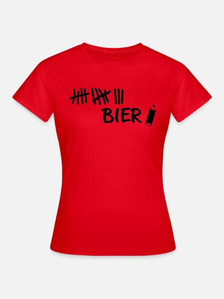 Striche - Bier Stift - Frauen T-Shirt - Rot