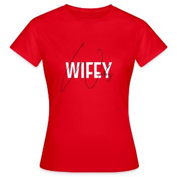 Wifey - writing on red background - Women's T-Shirt - red - Front - AI Model Female 172 dark (172cm)