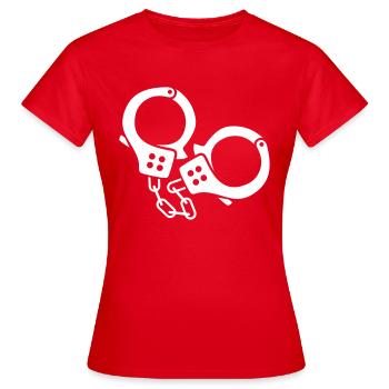 menottes - T-shirt Femme - rouge - Devant - AI Model Female 172 dark (172cm)