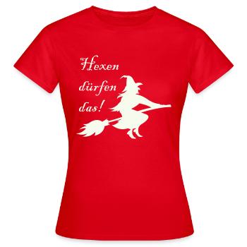 hexen dürfen das - Frauen T-Shirt - Rot - Vorne - AI Model Female 172 dark (172cm)