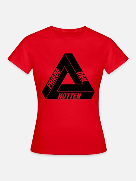 Friede den Hütten - Frauen T-Shirt - Rot