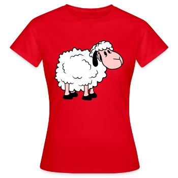Sheep Baby Stands Cute Cute Lamb Child Cool Comic - Women's T-Shirt - red - Front - AI Model Female 172 dark (172cm)