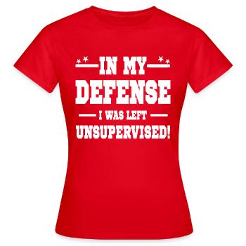 J’ai été laissé sans surveillance - T-shirt Femme - rouge - Devant - AI Model Female 172 dark (172cm)