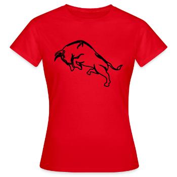 bull raging - Women's T-Shirt - red - Front - AI Model Female 172 dark (172cm)