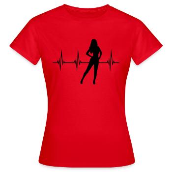 Heartbeat Hot Girl - Women's T-Shirt - red - Front - AI Model Female 172 dark (172cm)