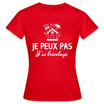 Ich kann nicht DIY - Frauen T-Shirt - Rot - Vorne - AI Model Female 172 dark (172cm)