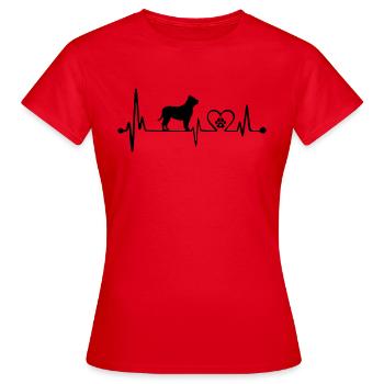Pitbull Aufkleber Auto Autoaufkleber Listenhund - Frauen T-Shirt - Rot - Vorne - AI Model Female 172 dark (172cm)