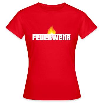 Feuerwehr Feuer - Frauen T-Shirt - Rot - Vorne - AI Model Female 172 dark (172cm)