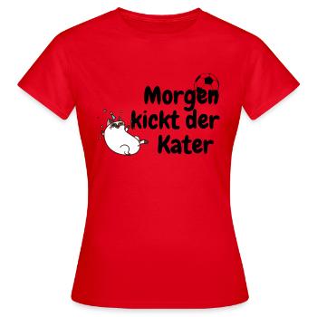 Demain, la gueule de bois se lève - T-shirt Femme - rouge - Devant - AI Model Female 172 dark (172cm)