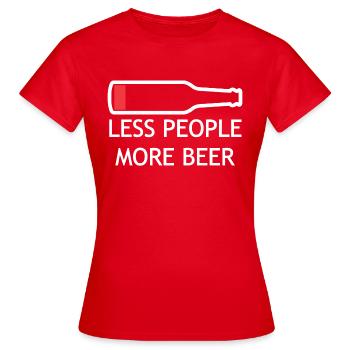 Moins de gens, plus de bière - T-shirt Femme - rouge - Devant - AI Model Female 172 dark (172cm)