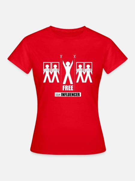 Frei von Influencern - Frauen T-Shirt - Rot